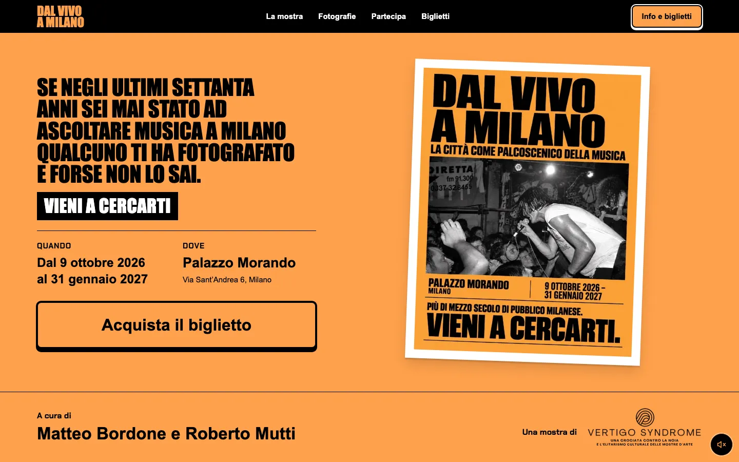 Il sito Dal Vivo a Milano: design, presentazione e servizi