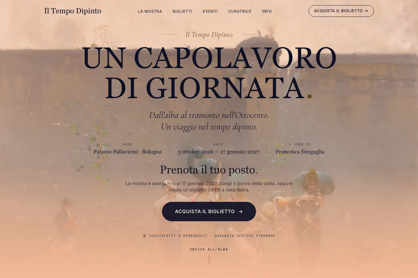 Il sito Il Tempo Dipinto: design, presentazione e servizi